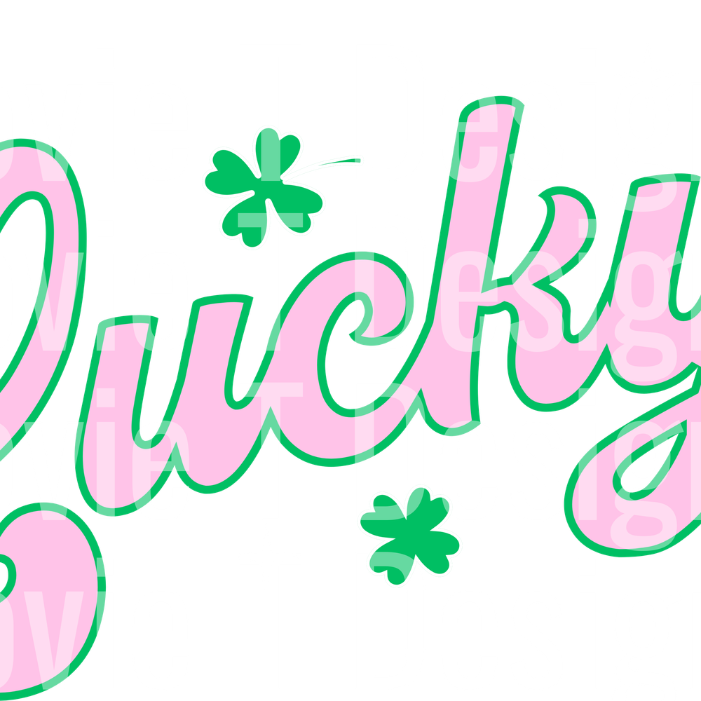 retro lucky light pink green