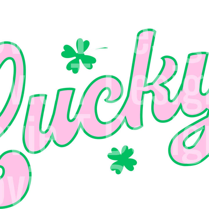 retro lucky light pink green