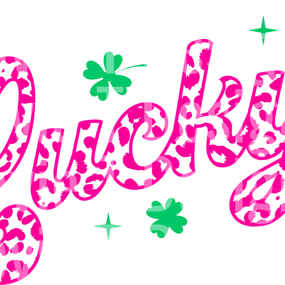 retro lucky pink leopard