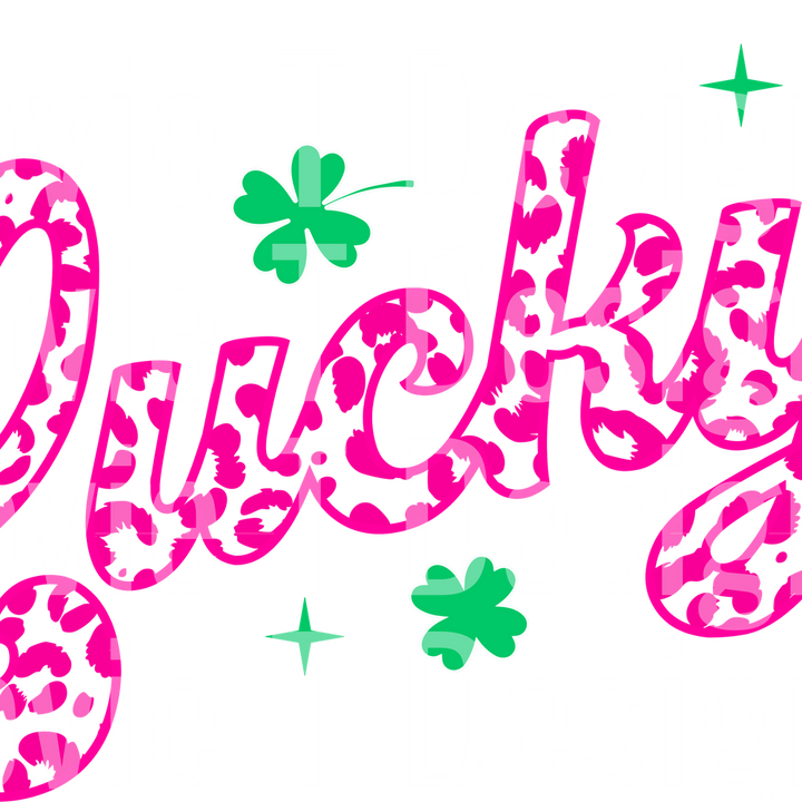 retro lucky pink leopard