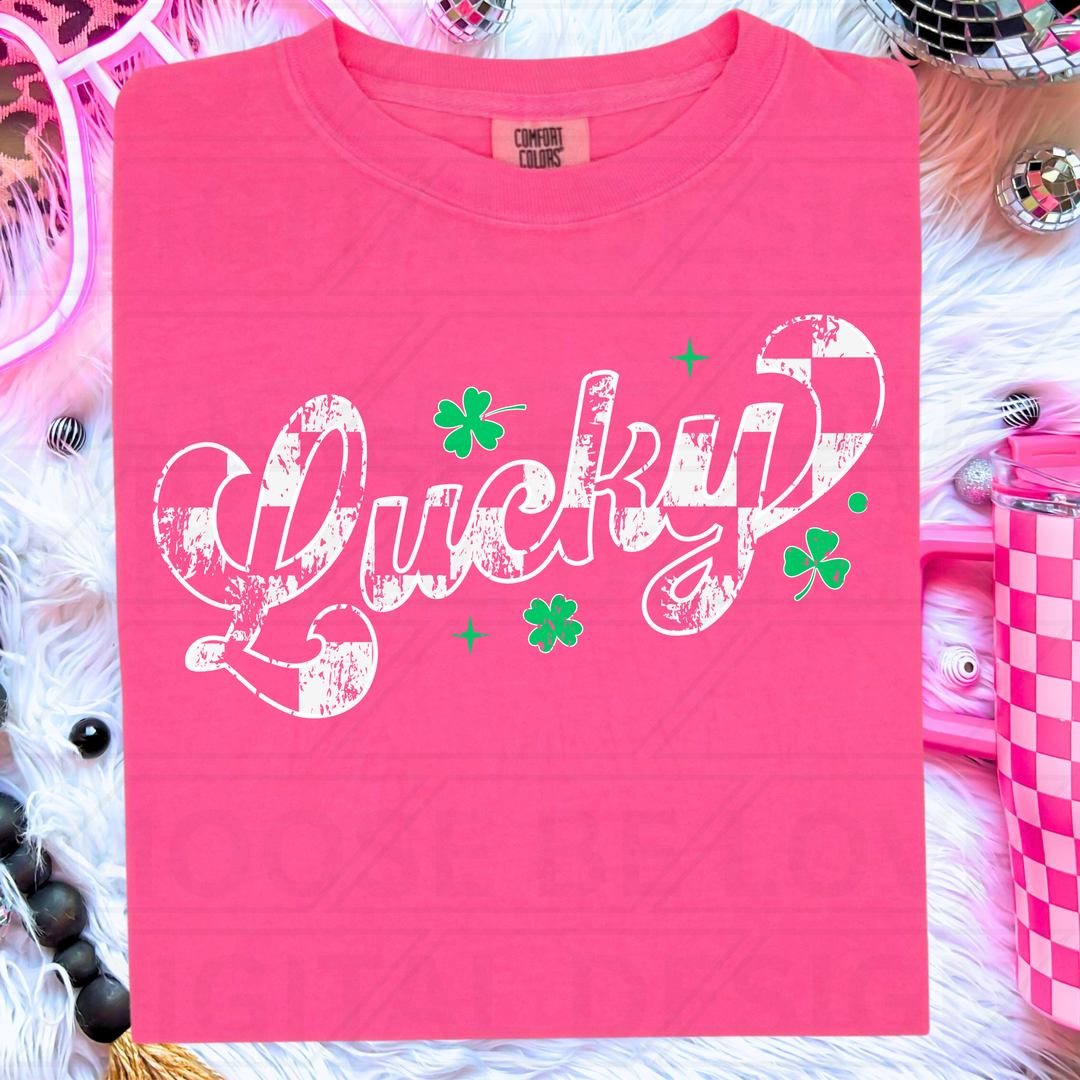 RETRO LUCKY WHITE CHECKERED