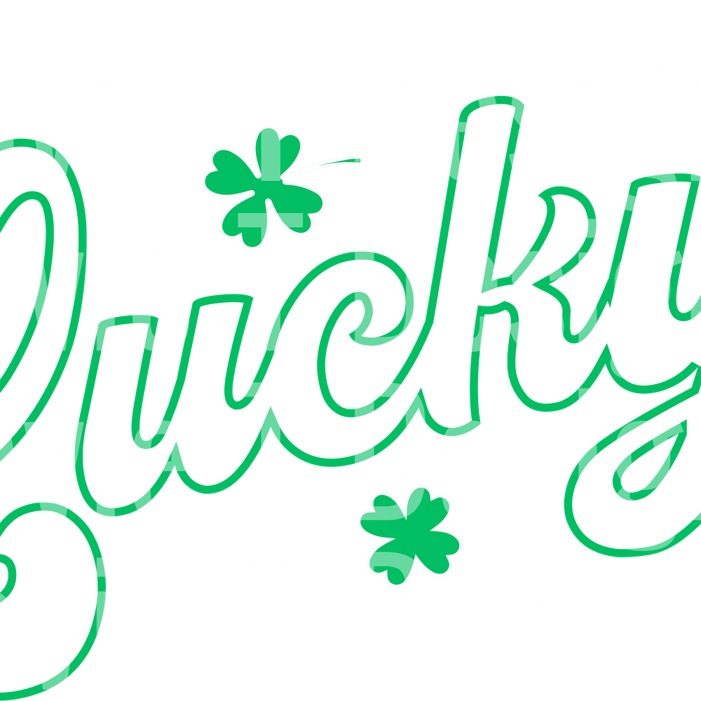 retro lucky white green