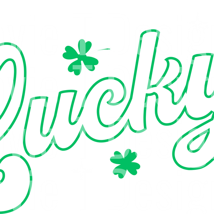 retro lucky white green