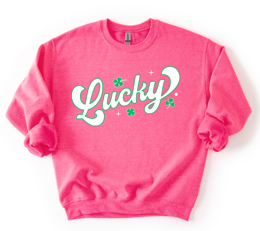 Retro Lucky White Green DTF transfer design