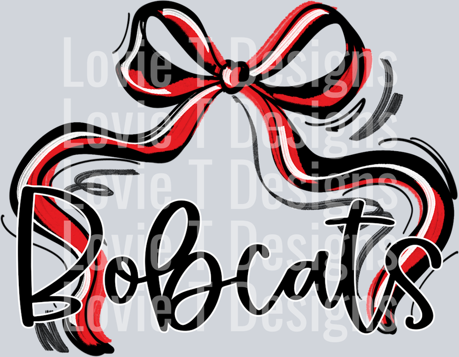 RIBBON SPORTS BLACK AND RED BOBCATS