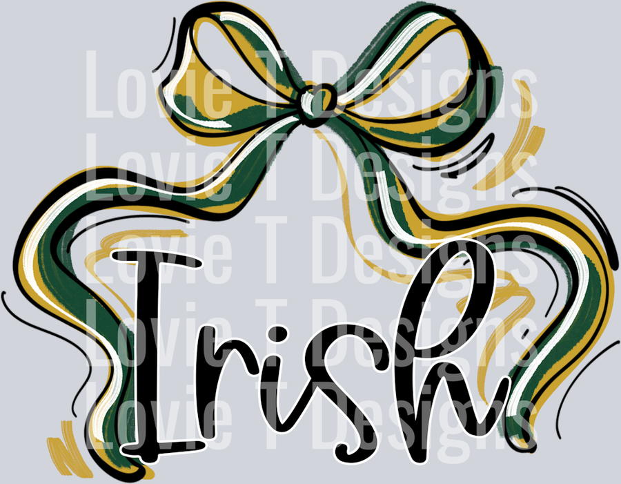 RIBBON SPORTS BOW DARK GREEN AND VEGAS GOLD IRISH