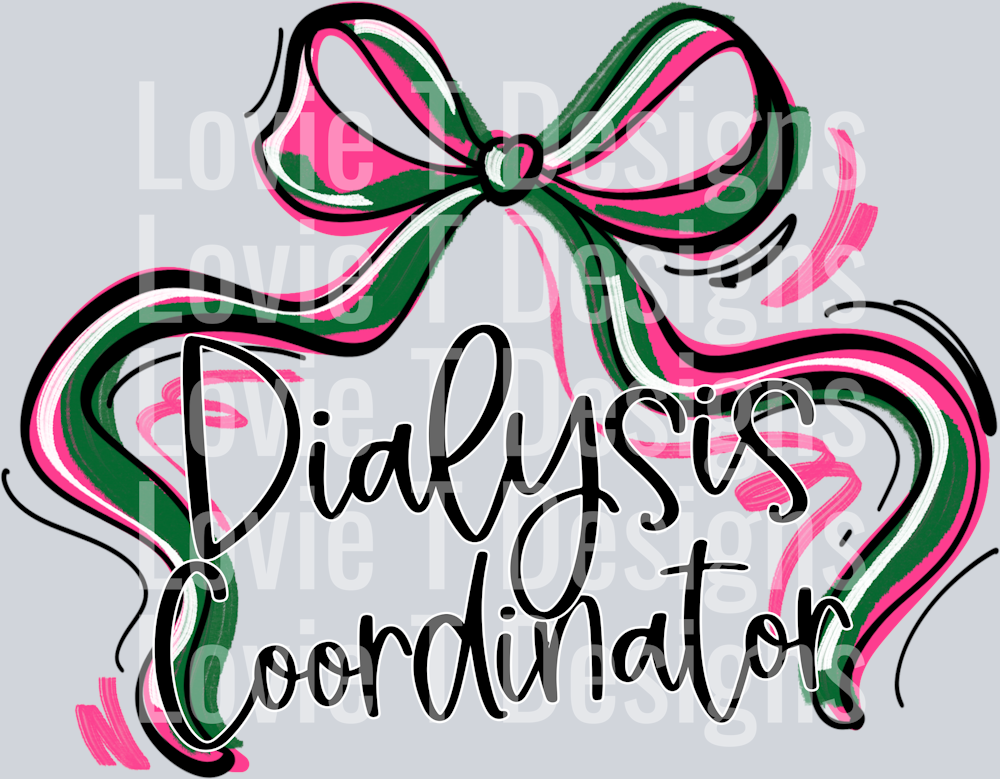 RIBBON SPORTS BOW Dialysis Coordinator Kelly Green Pink