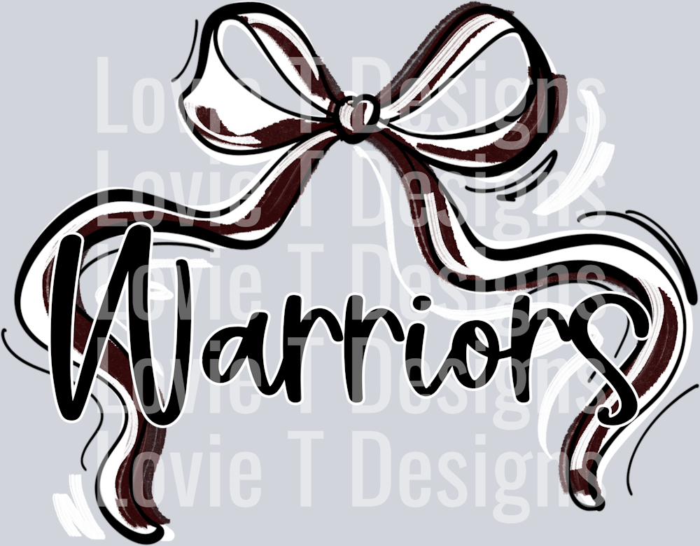 RIBBON SPORTS BOW MAROON AND WHITE WARRIORS