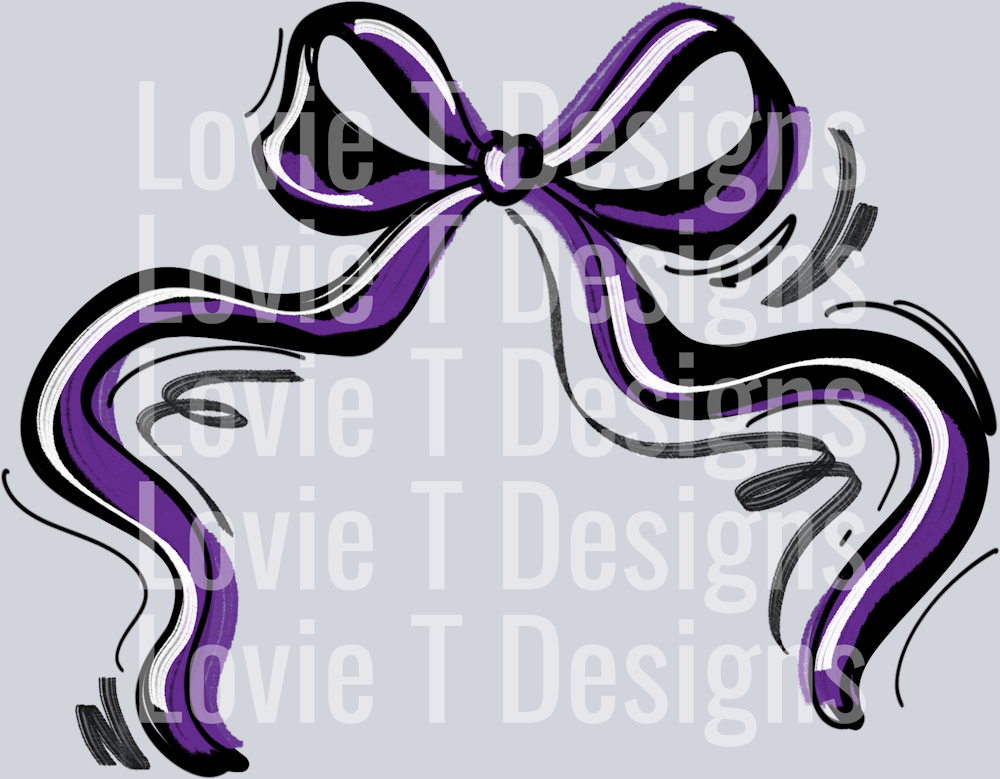 RIBBON SPORTS BOW PURPLE AND BLACK