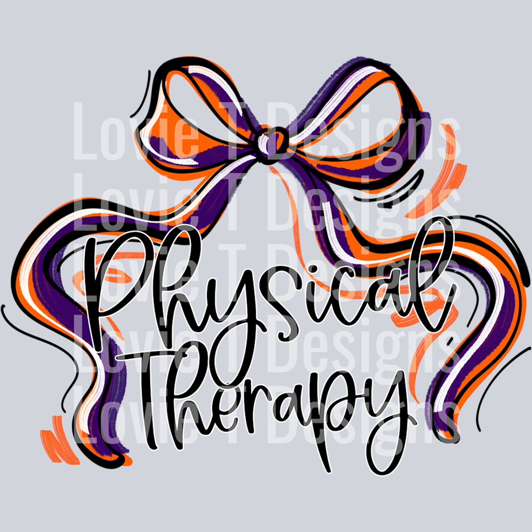 Ribbon Sports Bow Physical Therapy Purple Orange – DTF Transfer