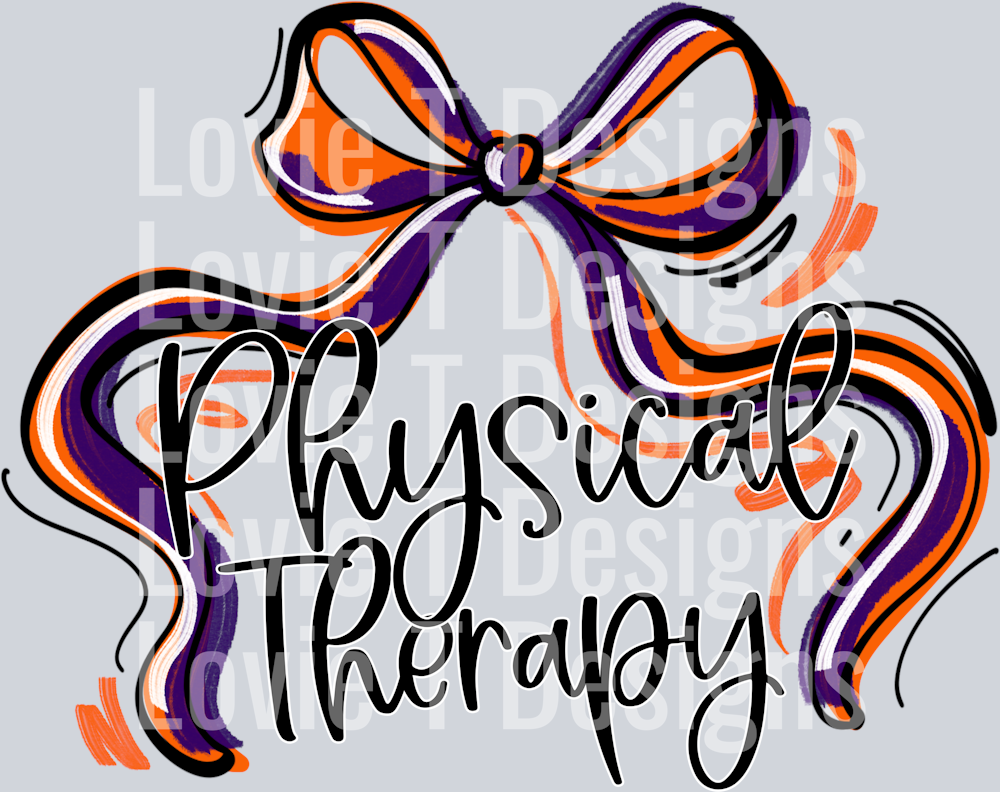 RIBBON SPORTS BOW Physical Therapy Purple Orange