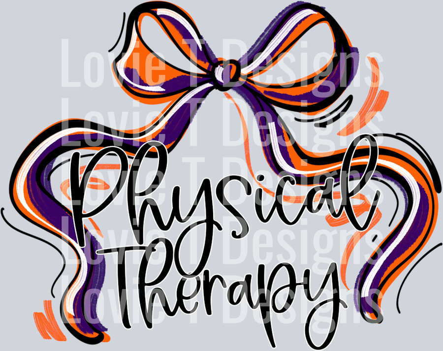 RIBBON SPORTS BOW Physical Therapy Purple Orange