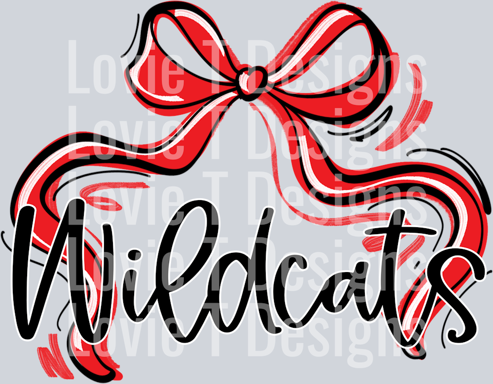 RIBBON SPORTS BOW RED AND BLACK WILDCATS