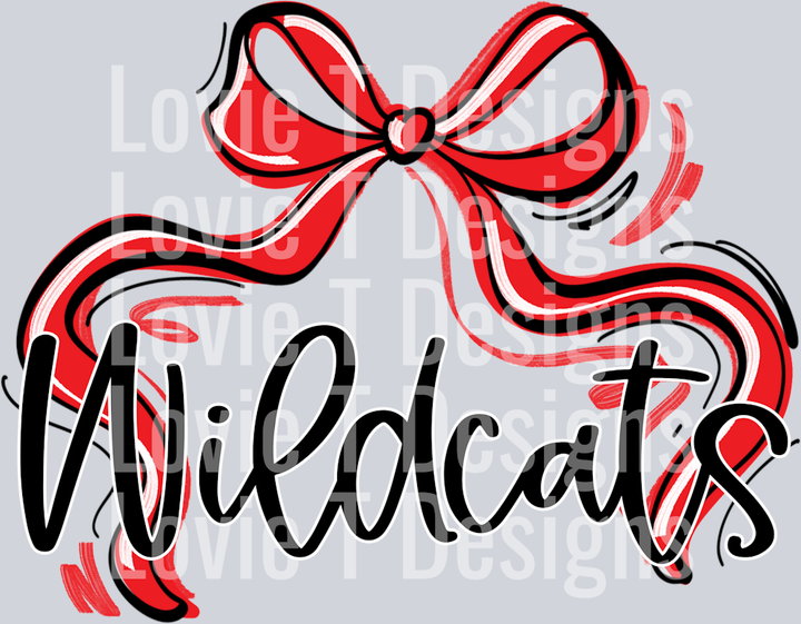 RIBBON SPORTS BOW RED AND BLACK WILDCATS