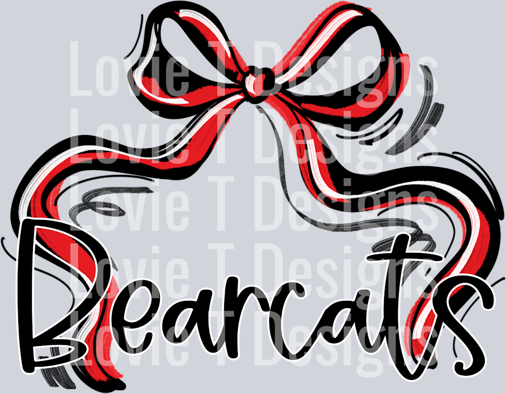 RIBBON SPORTS BOW RED BLACK BEARCATS