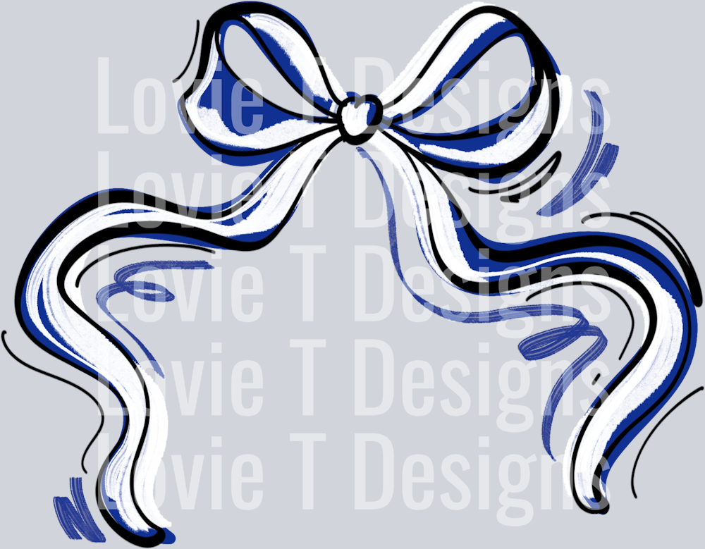 RIBBON SPORTS BOW ROYAL AND WHITE