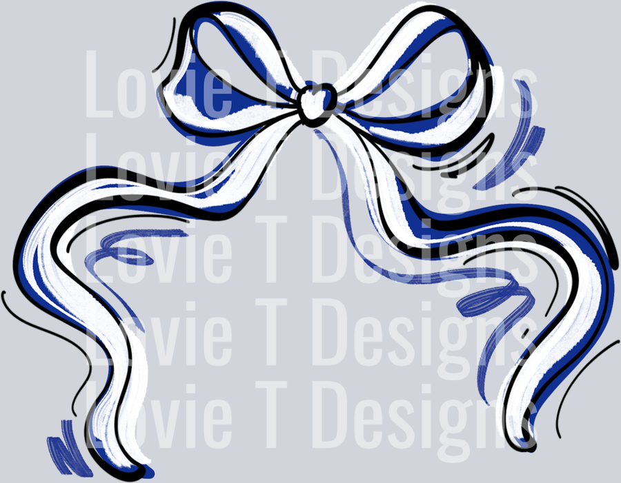RIBBON SPORTS BOW ROYAL AND WHITE