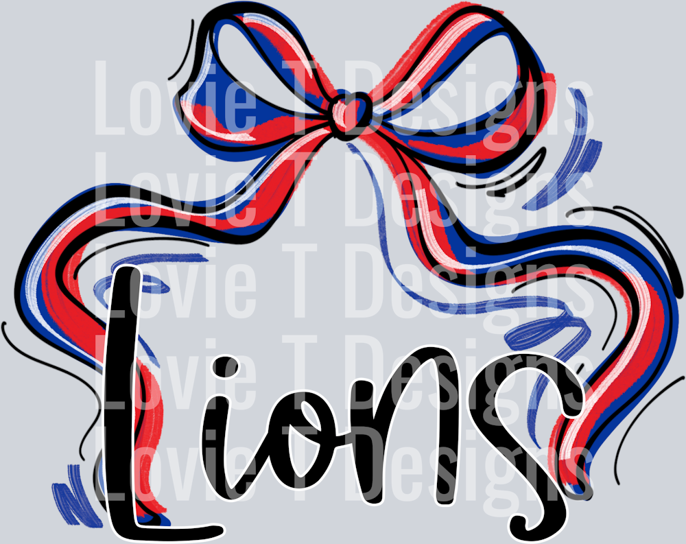 RIBBON SPORTS BOW ROYAL RED LIONS