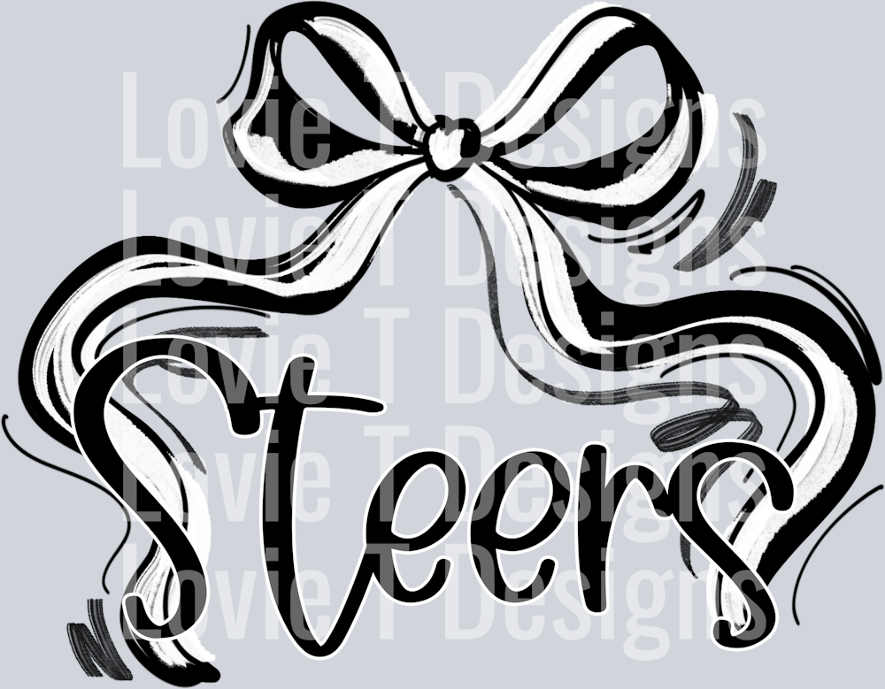 RIBBON SPORTS BOW WHITE AND BLACK STEERS