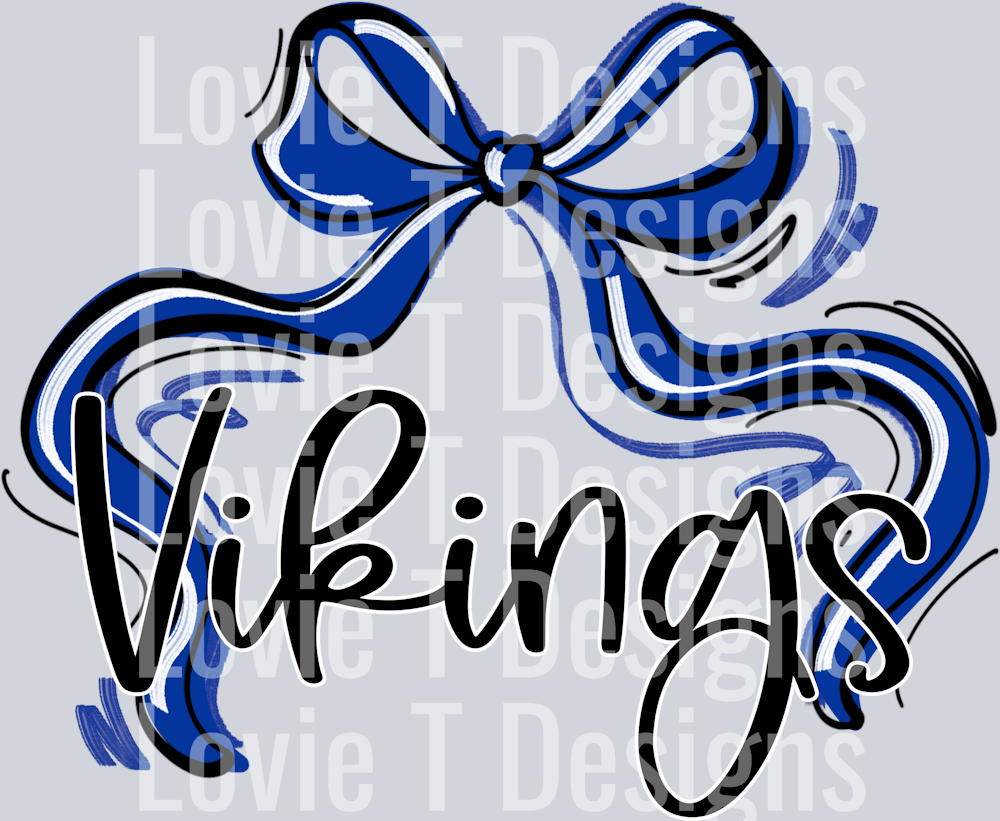 RIBBON SPORTS BOWS BLUE AND WHITE VIKINGS