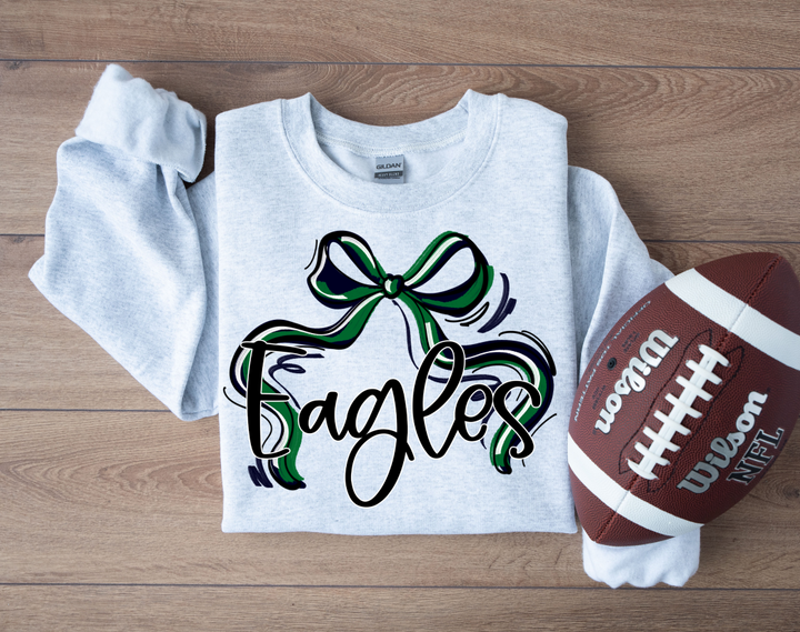 RIBBON SPORTS BOWS KELLY GREEN AND BLACK EAGLES