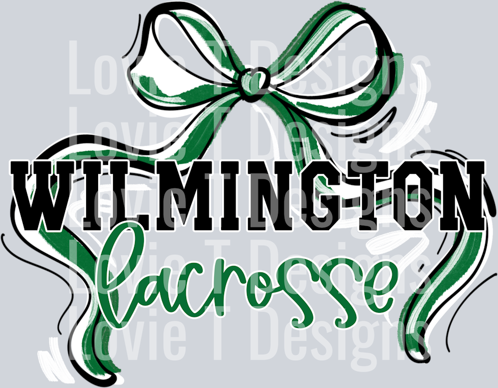 RIBBON SPORTS BOWS KELLY GREEN AND WHITE WILMINGTON LACROSSE