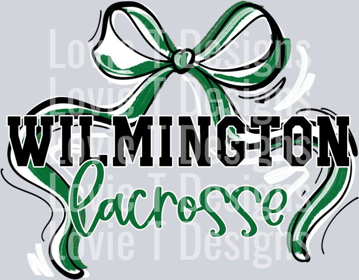 RIBBON SPORTS BOWS KELLY GREEN AND WHITE WILMINGTON LACROSSE
