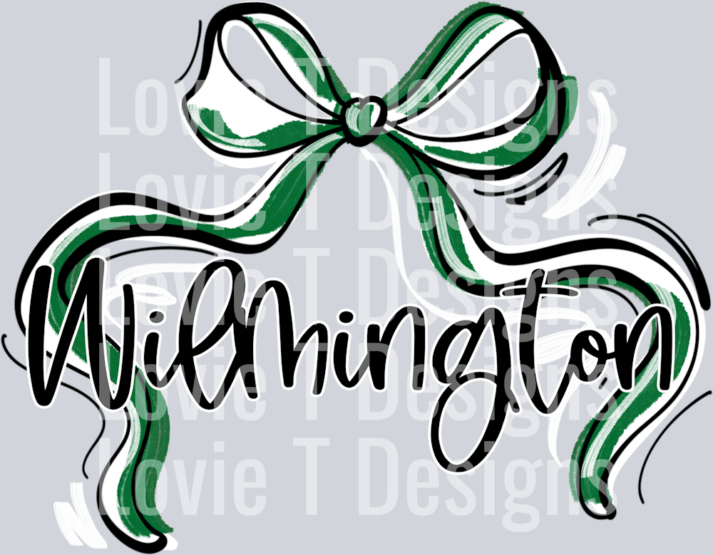 RIBBON SPORTS BOWS KELLY GREEN AND WHITE WILMINGTON