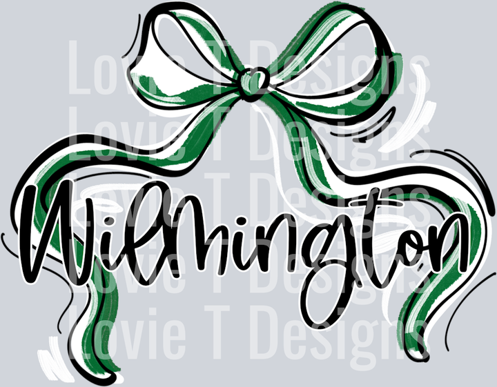 RIBBON SPORTS BOWS KELLY GREEN AND WHITE WILMINGTON