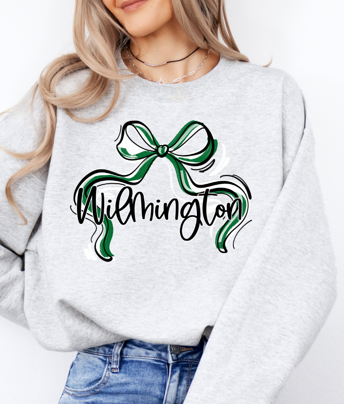 RIBBON SPORTS BOWS KELLY GREEN AND WHITE WILMINGTON