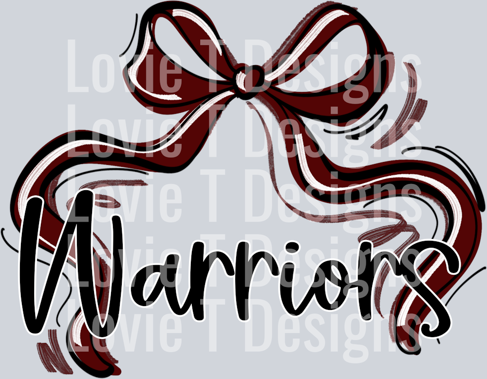 RIBBON SPORTS BOWS MAROON WHITE AND BLACK