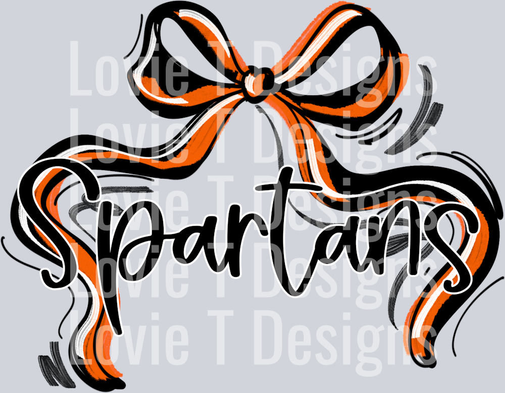RIBBON SPORTS BOWS ORANGE AND BLACK SPARTANS