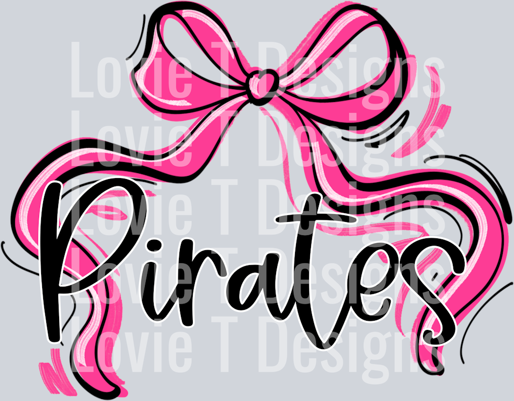 RIBBON SPORTS BOWS PINK PIRATES