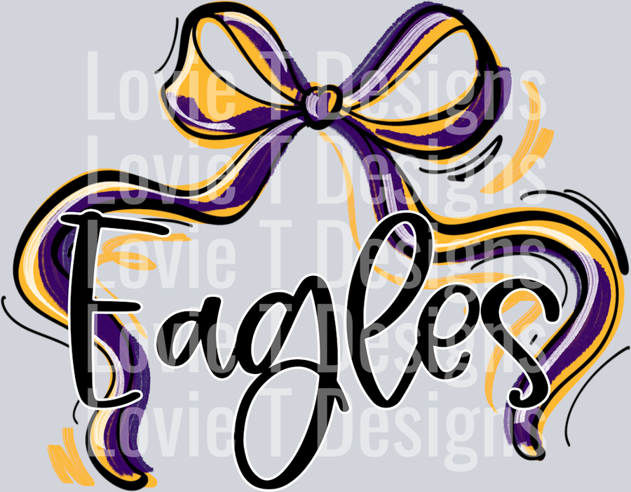 RIBBON SPORTS BOWS PURPLE AND YELLOW EAGLES