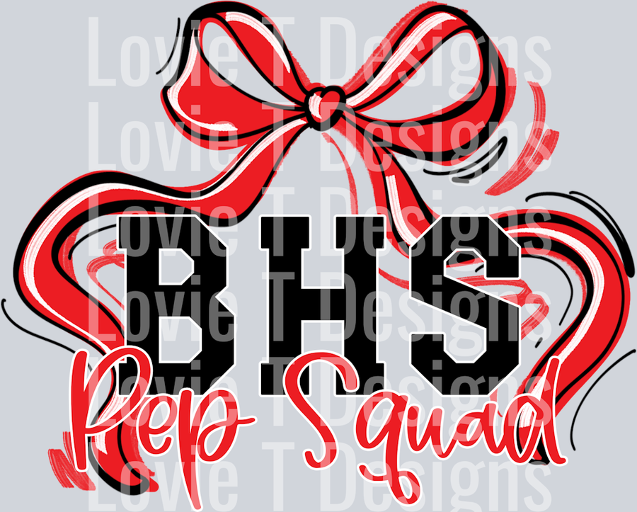 RIBBON SPORTS BOWS RED BHS PEP SQUAD CAPITAL
