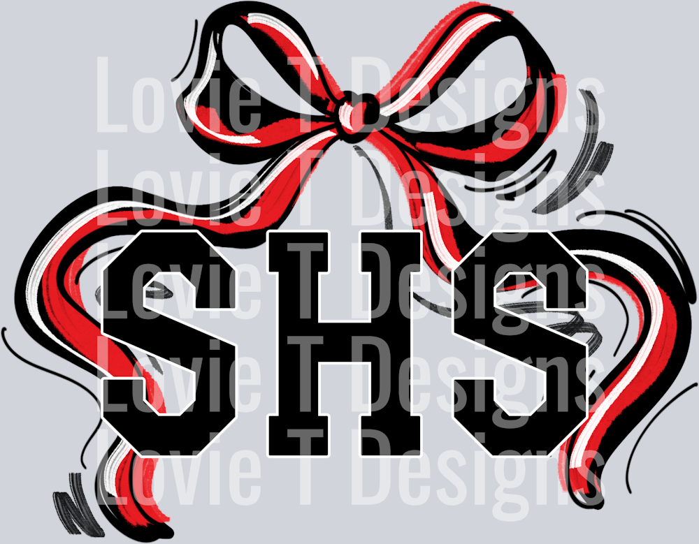 RIBBON SPORTS BOWS RED BLACK AND WHITE