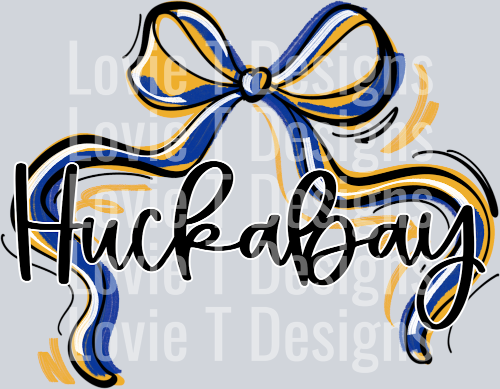 RIBBON SPORTS BOWS ROYAL AND YELLOW Huckabay