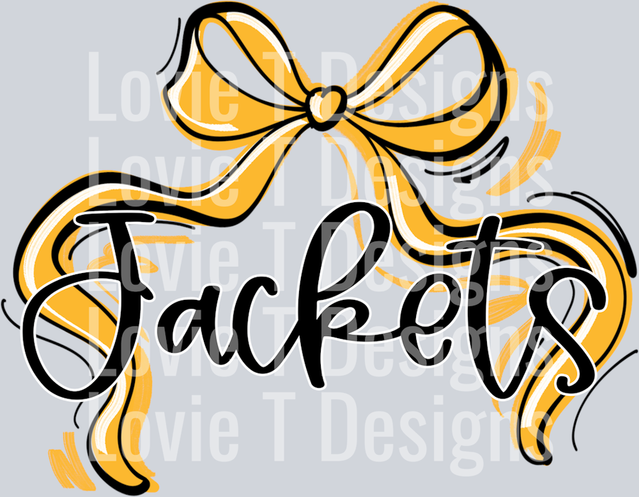 RIBBON SPORTS BOWS YELLOW GOLD BLACK AND WHITE JACKETS