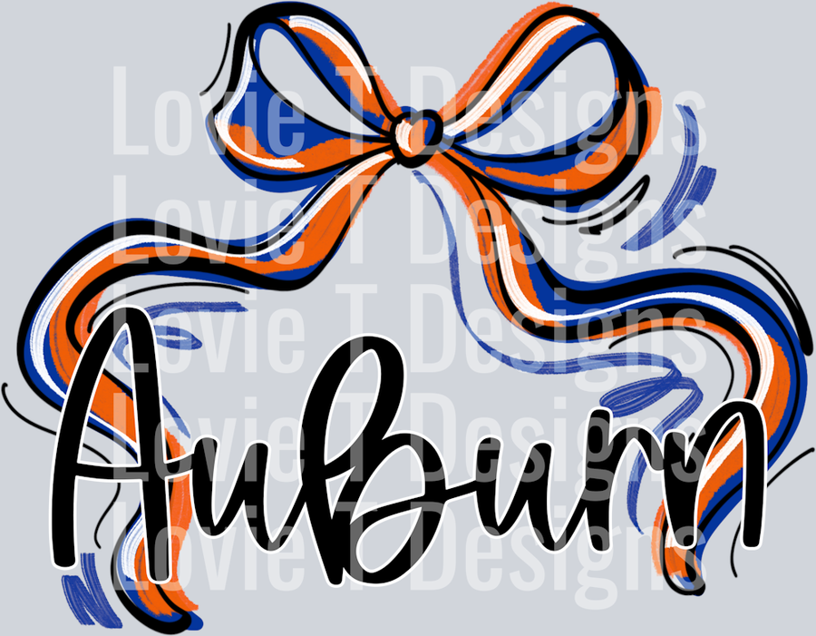 RIBBON SPORTS ORANGE BLUE AND WHITE AUBURN