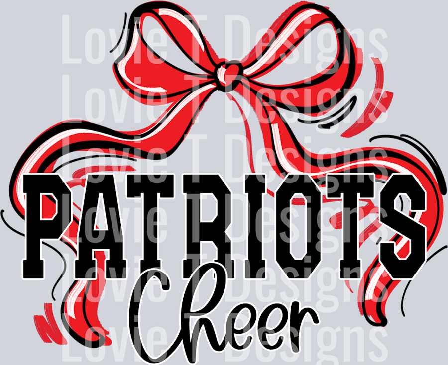 RIBBON SPORTS RED BLACK AND WHITE PATRIOTS CHEER