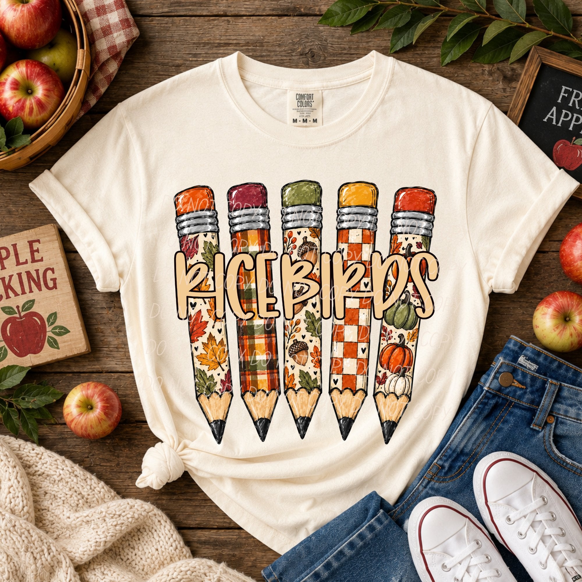 Fall Pencil Mascots RICEBIRDS design