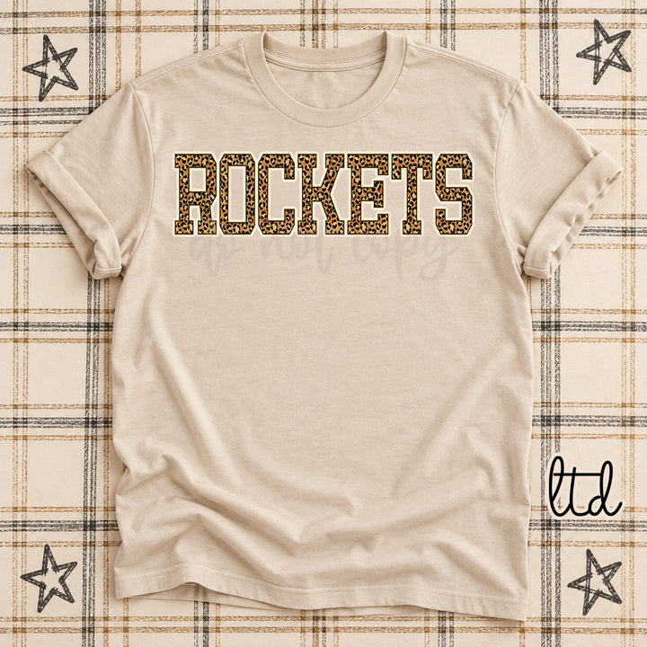Rockets Dark Leopard Mascots DTF transfer