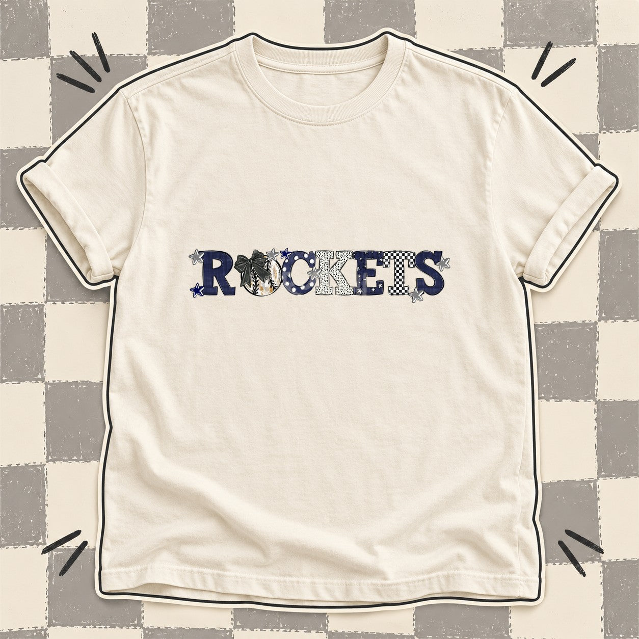Mixed Doodle Baseball Mascots – Mascot Colors Rockets Gray Navy design