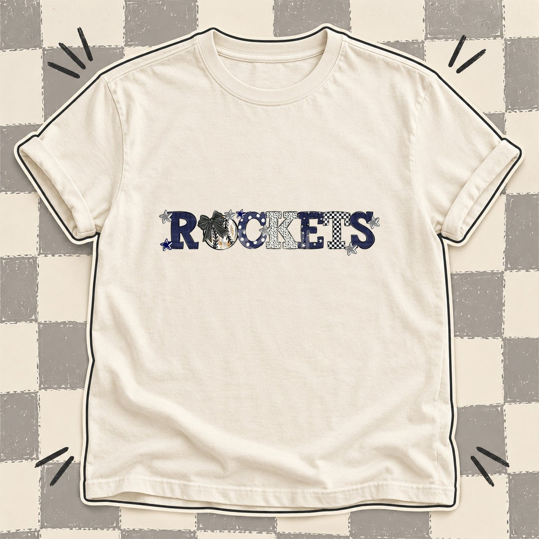 Rockets Gray Navy Mixed Doodle Baseball Mascots – Mascot Colors DTF transfer mockup