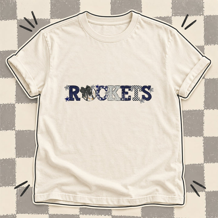 Rockets Gray Navy Mixed Doodle Baseball Mascots – Mascot Colors DTF transfer mockup