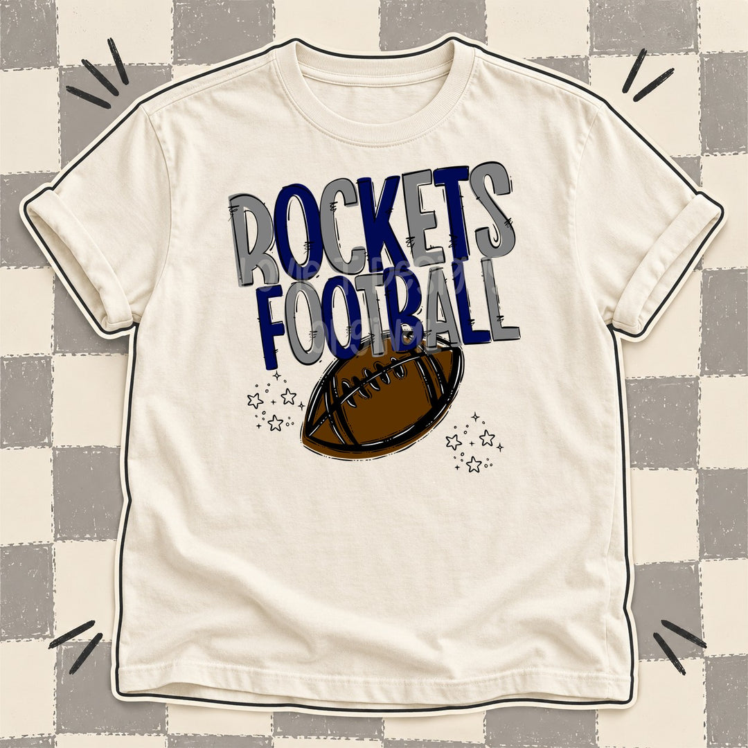 Rockets Gray Navy Team Go Football Mascots DTF transfer mockup
