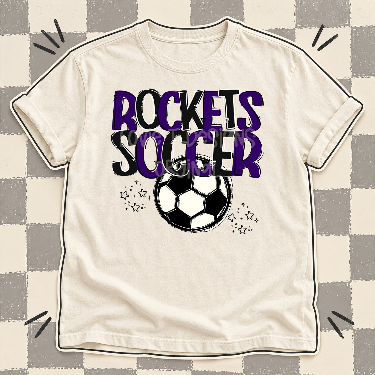 Team Go Soccer Mascots Rockets Purple Black design