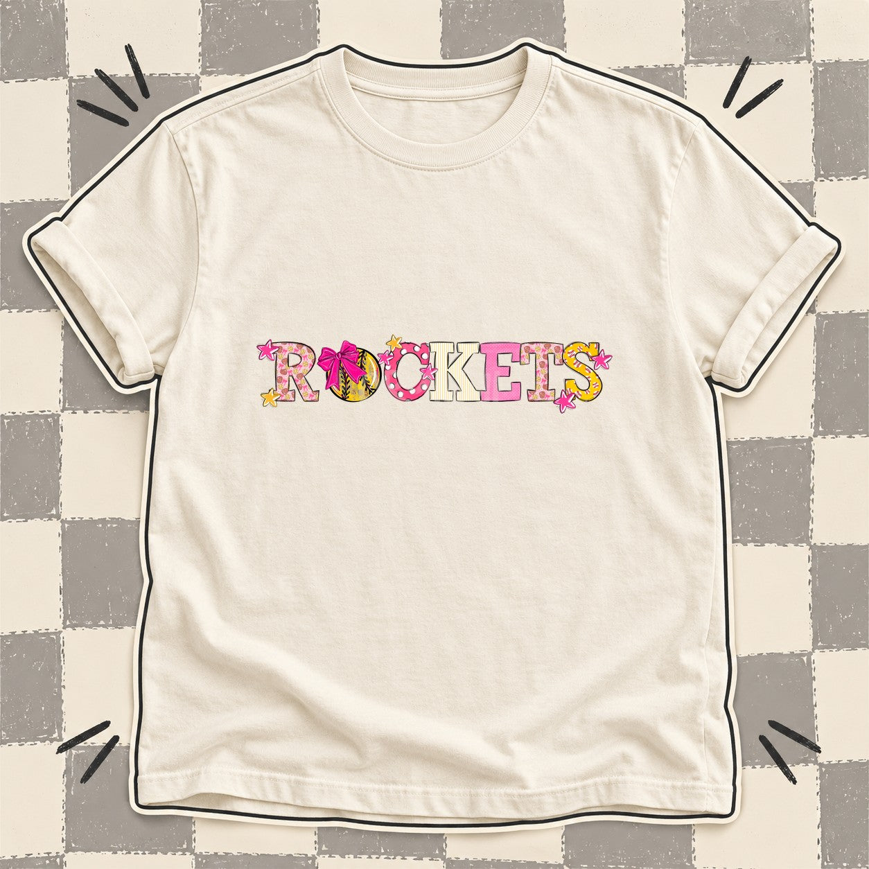 Mixed Doodle Softball Mascots – Sweet Softball Rockets design