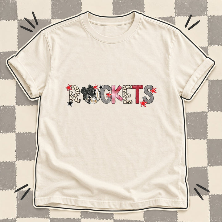 Rockets Mixed Doodle Baseball Mascots – Stitched Ballpark DTF transfer mockup