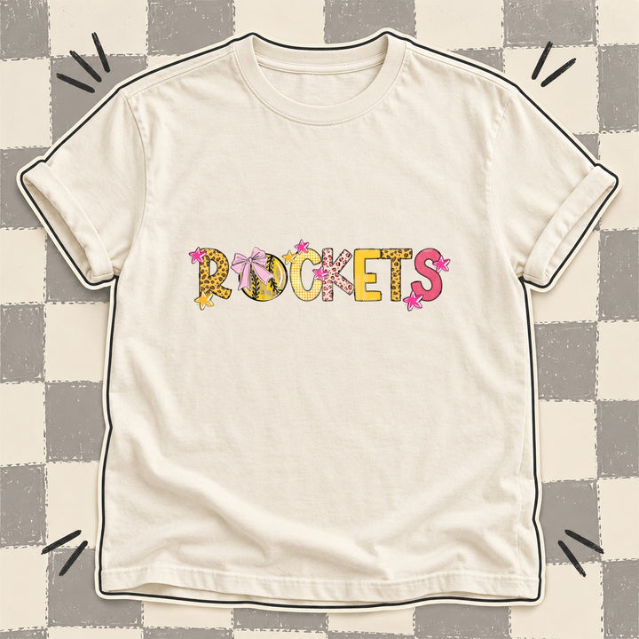Rockets Mixed Doodle Softball Mascots – Sunshine Leopard DTF transfer mockup